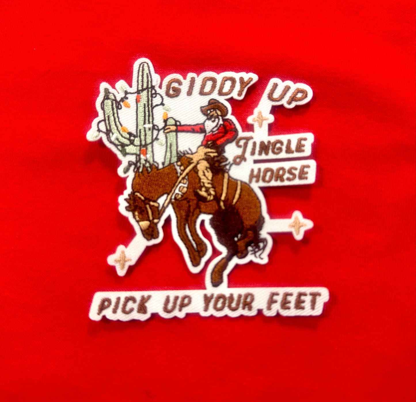 Giddy Up Jingle Horse Patch, Christmas Santa Patch, Western Christmas Patch, Cowboy Christmas Patch, Trucker Hat Patch, DIY