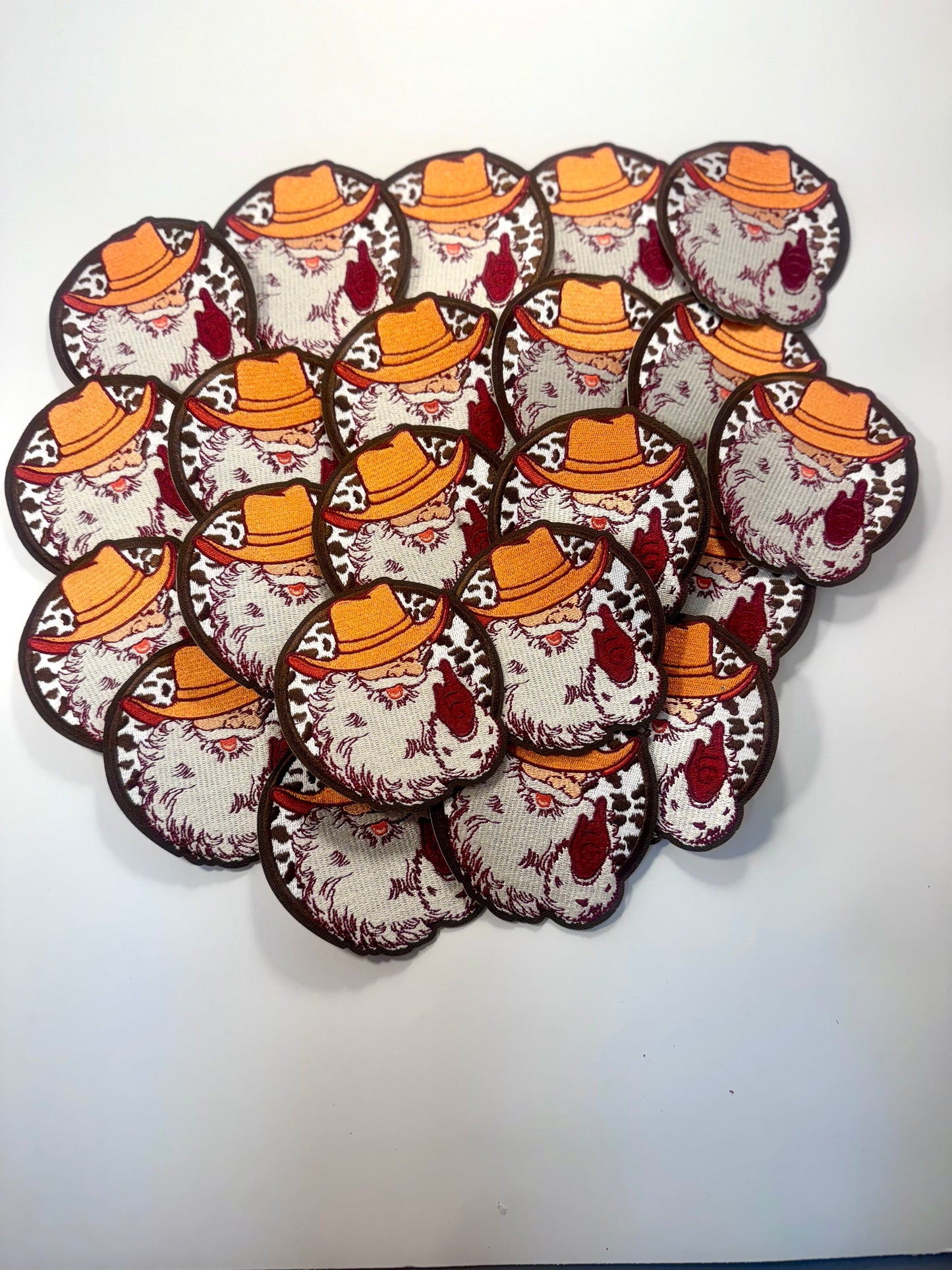Cowboy Santa Patch, Cowboy Christmas Patch, Western Christmas Patch, Western Santa Patch, Christmas Hat Patches, DIY