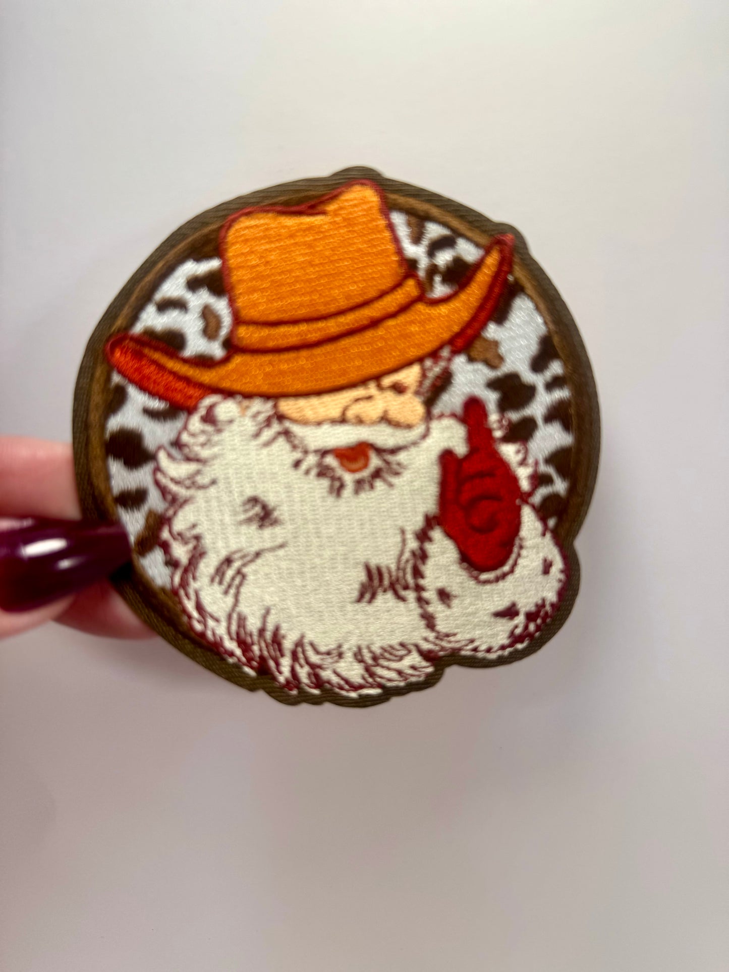 Cowboy Santa Patch, Cowboy Christmas Patch, Western Christmas Patch, Western Santa Patch, Christmas Hat Patches, DIY