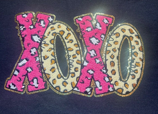 Valentines Patch, Chenille Patch, XOXO Patch, Love Patch, Iron on Patch, Leopard Patch