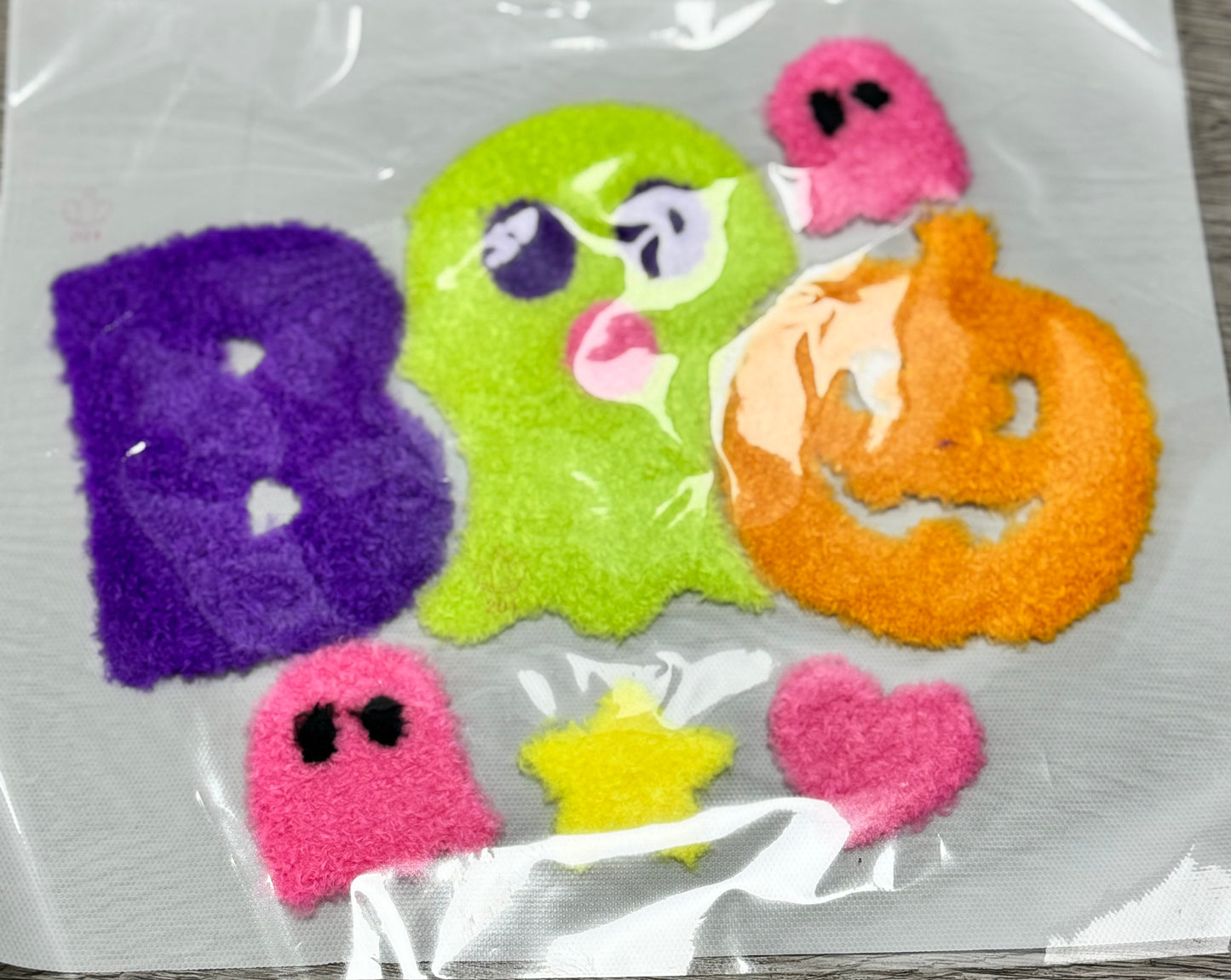 Boo Fluffy Halloween Patch; DIY Iron on Applique