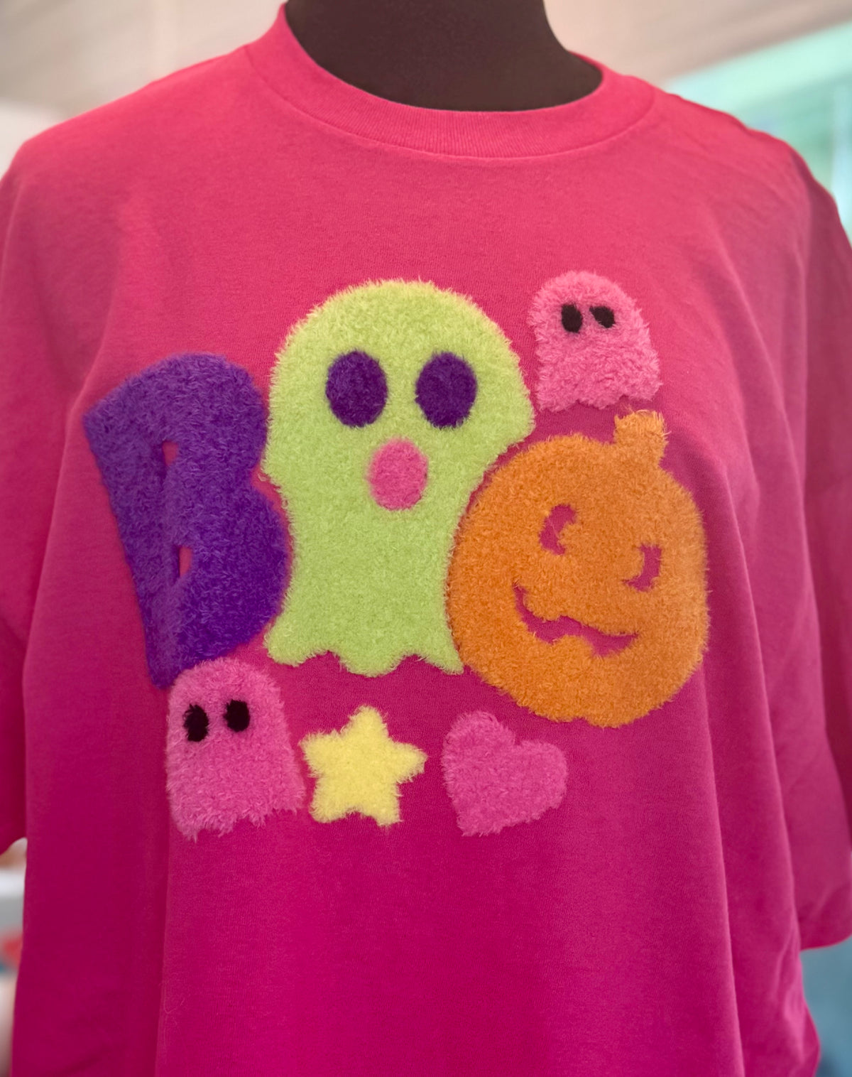 Boo Fluffy Halloween Patch; DIY Iron on Applique