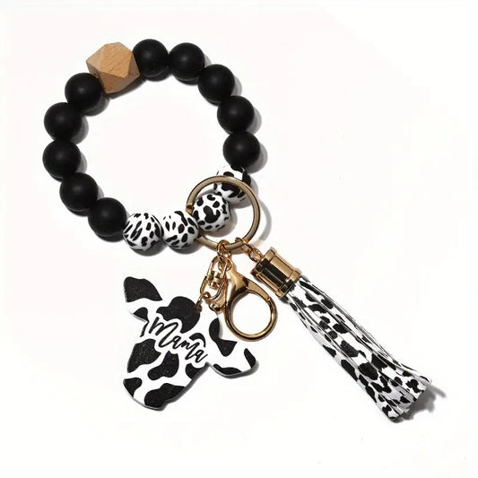 Cow Mama Keychain Wristlet