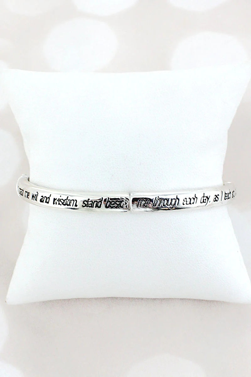 SILVERTONE TEACHER'S PRAYER CHARM BRACELET