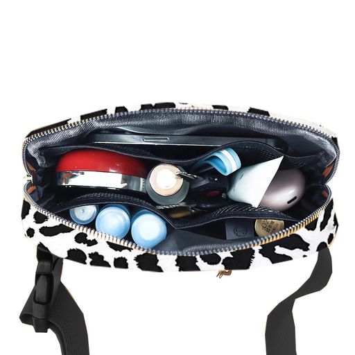 Belt Bag/ Black Leopard/Bum Bag/NYLON LULA SHOULDER SLING BELT BAG W/LOGO - BLACK LEOPARD/BAG/PURSE