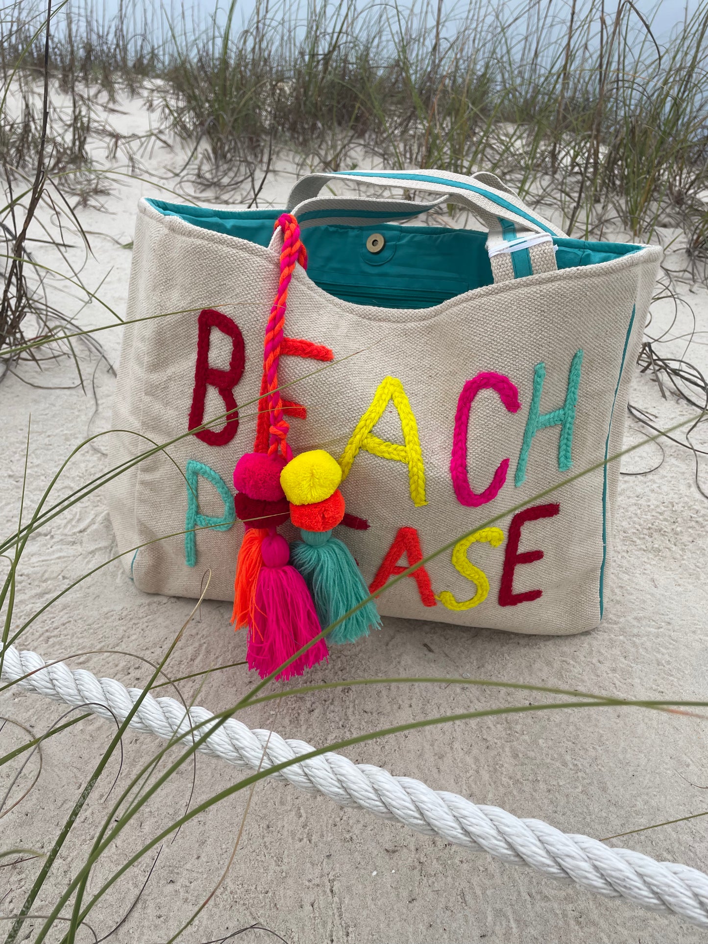 OUR NEON BEACH PLEASE TOTE OR BEACH BAG/BEACH