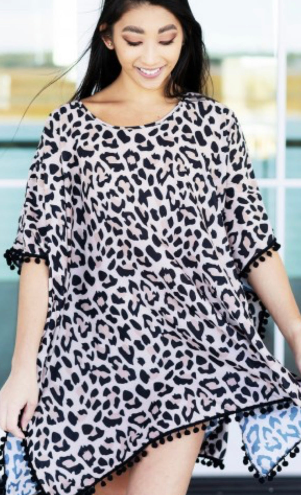 Wild Side Leopard Pom-Pom Cover Up| Beach