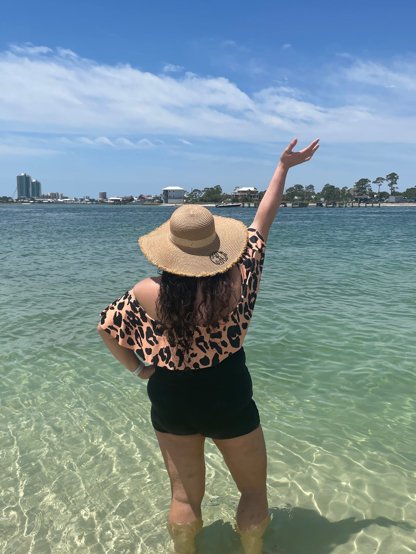 CUSTOM EMBROIDERD CANCUN CABANA TAUPE STRAW BEACH HAT| MASTER CIRCLE