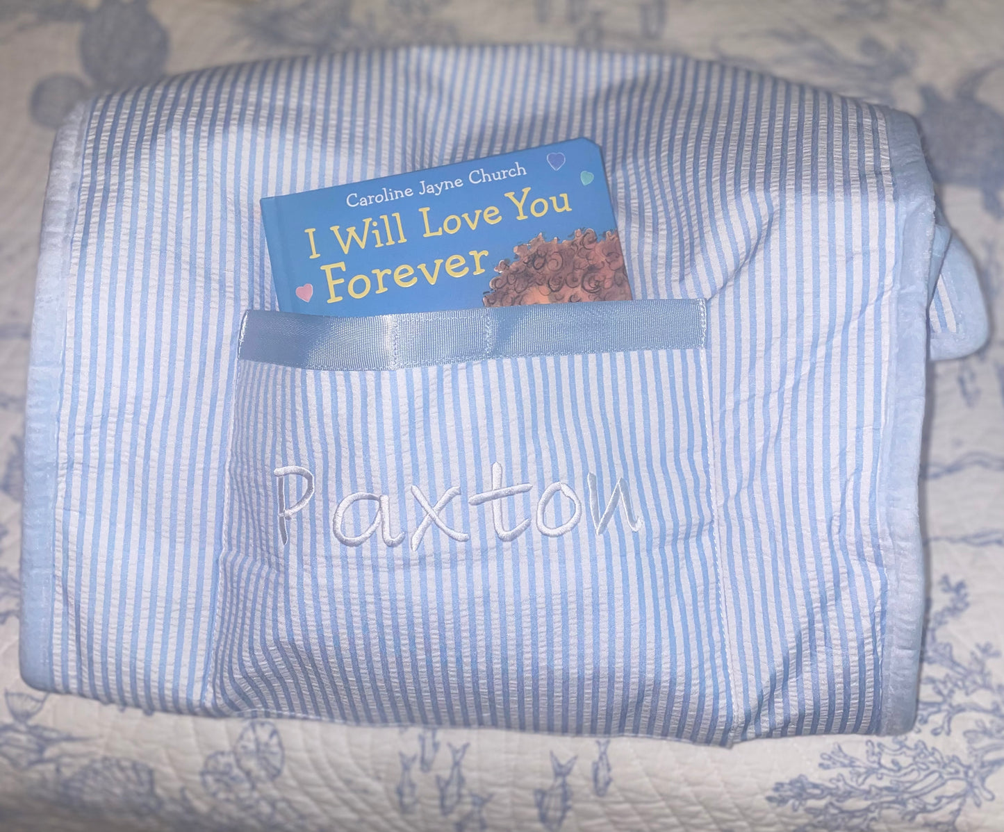 Seersucker Light Blue Nap Mat,Toddler Nap Mat, Boys/Girls Napmat, Back to School/ Kids Sleep Mat for School, seersucker, Daycare, Pre-k, Preschool, Personalized, Embroidered, light Blue