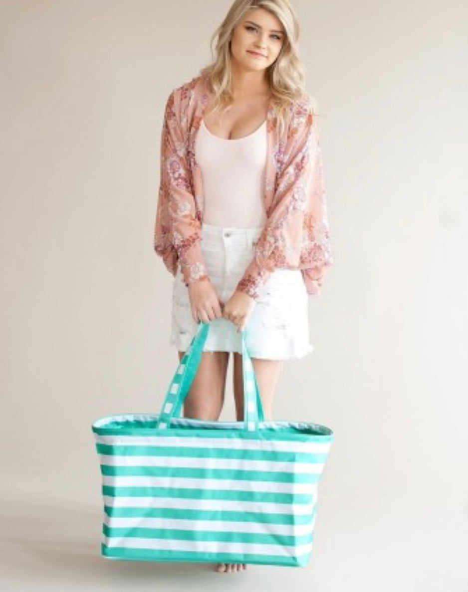 Mint Stripe Ultimate Tote/Beach