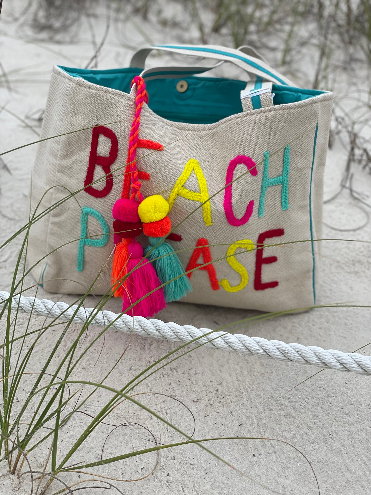 OUR NEON BEACH PLEASE TOTE OR BEACH BAG/BEACH