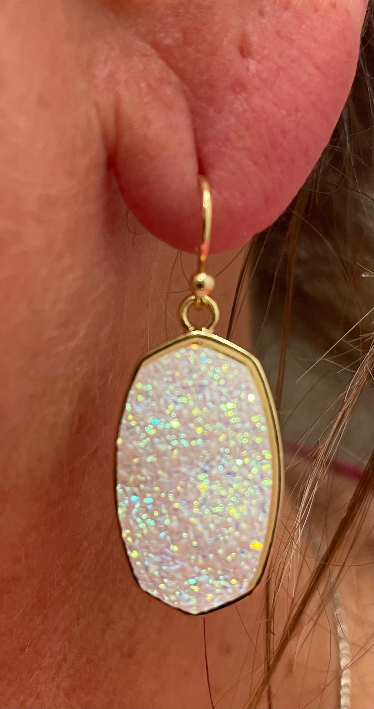 Dupe Style Resin Crystal, dupe style, drop ear rings /Jewelry