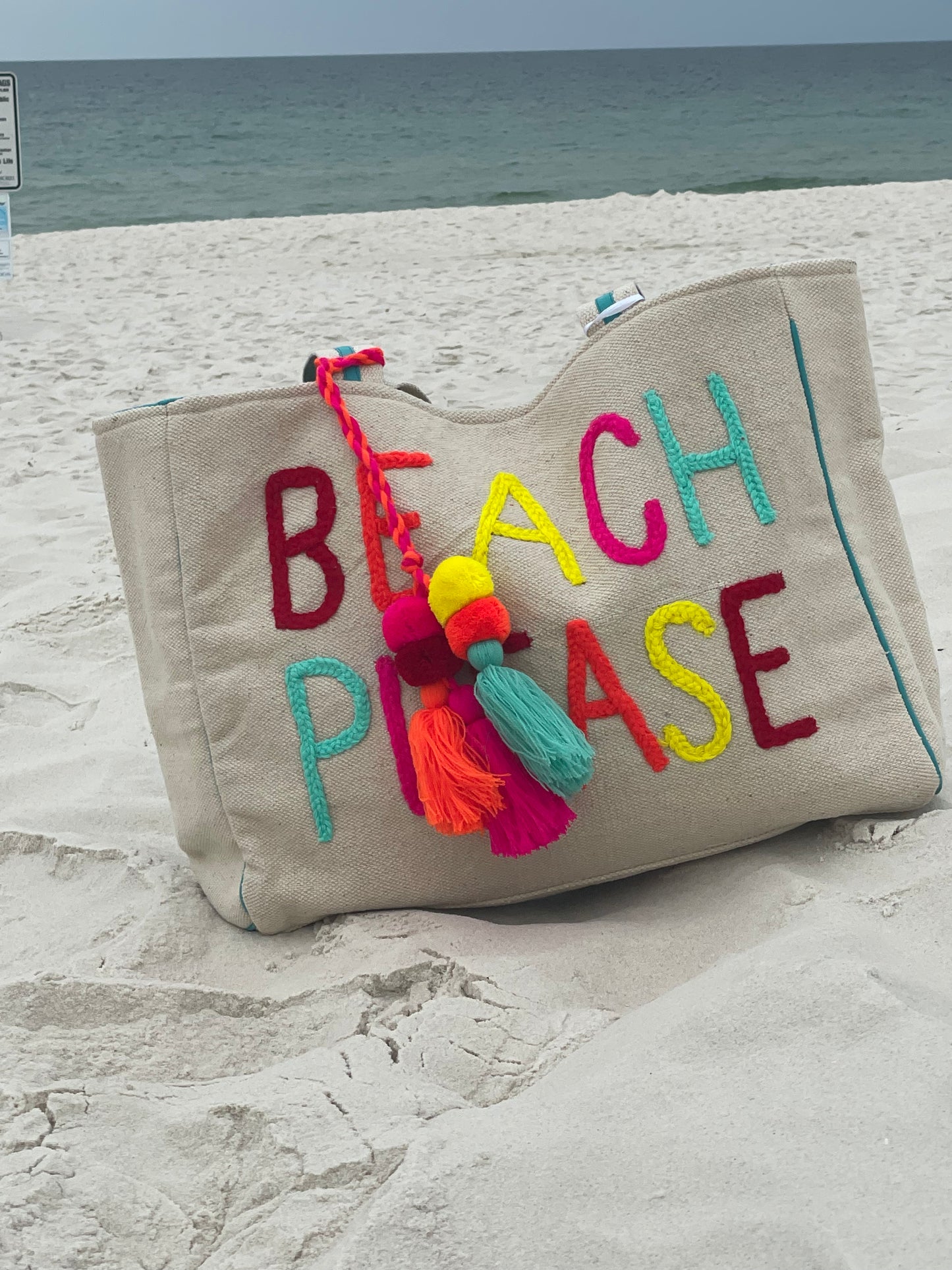 OUR NEON BEACH PLEASE TOTE OR BEACH BAG/BEACH