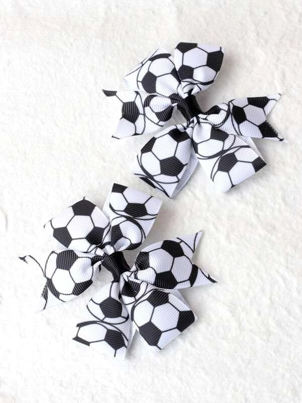 Soccer Pig tail Bows /Hair Accessories/GAME DAY