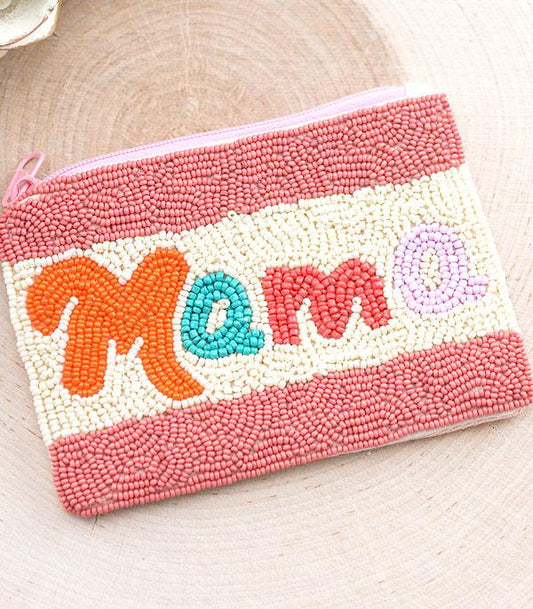 MAMA Seed Bead Coin Purse/Bag
