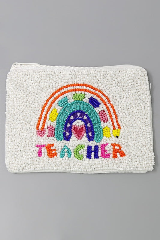 TEACHER Seed Beaded Coin Purse/BAG/TEACHER