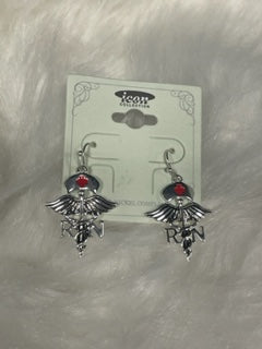 Silvertone Registered Nurse Earrings/Jewelry