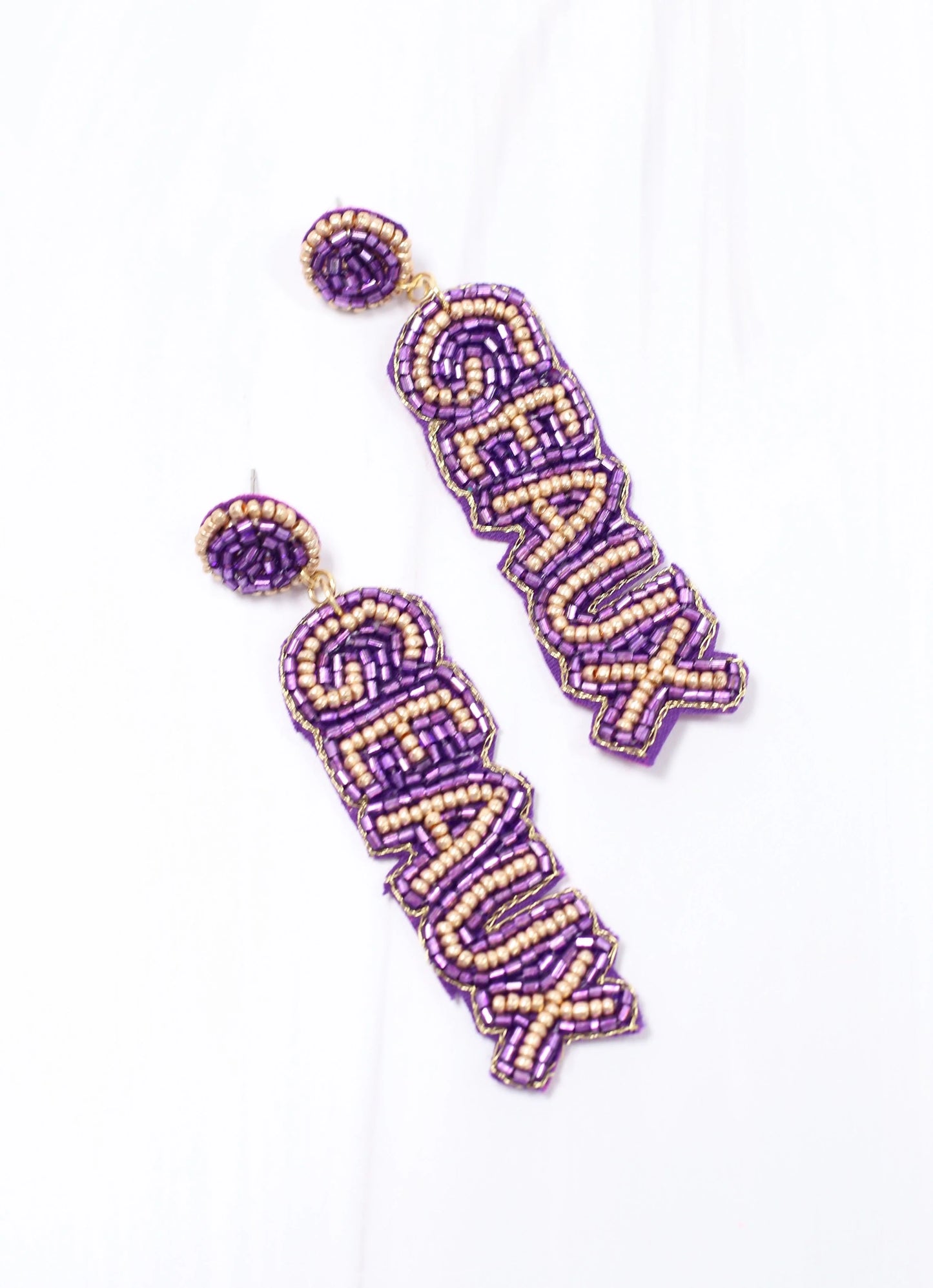 Geaux Beaded Earring PURPLE/JEWELRY/GAME DAY