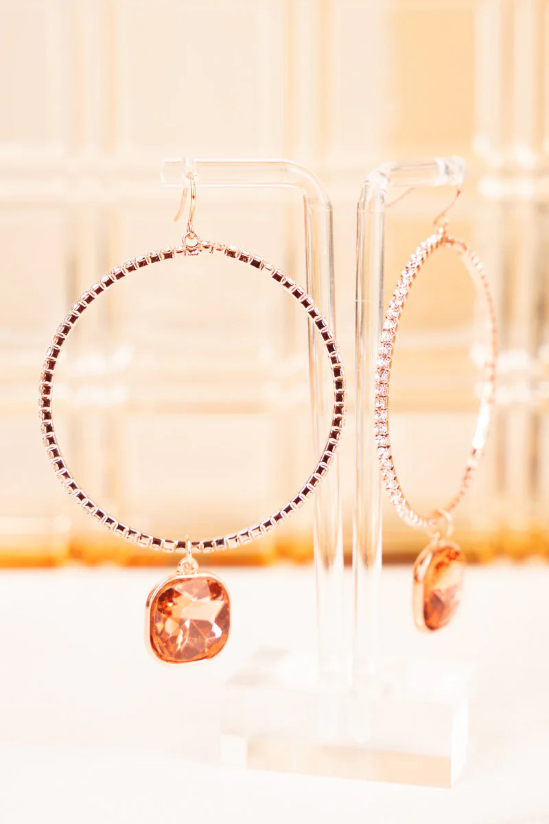DAZZLING HOOPS WITH CRYSTAL/JEWELRY