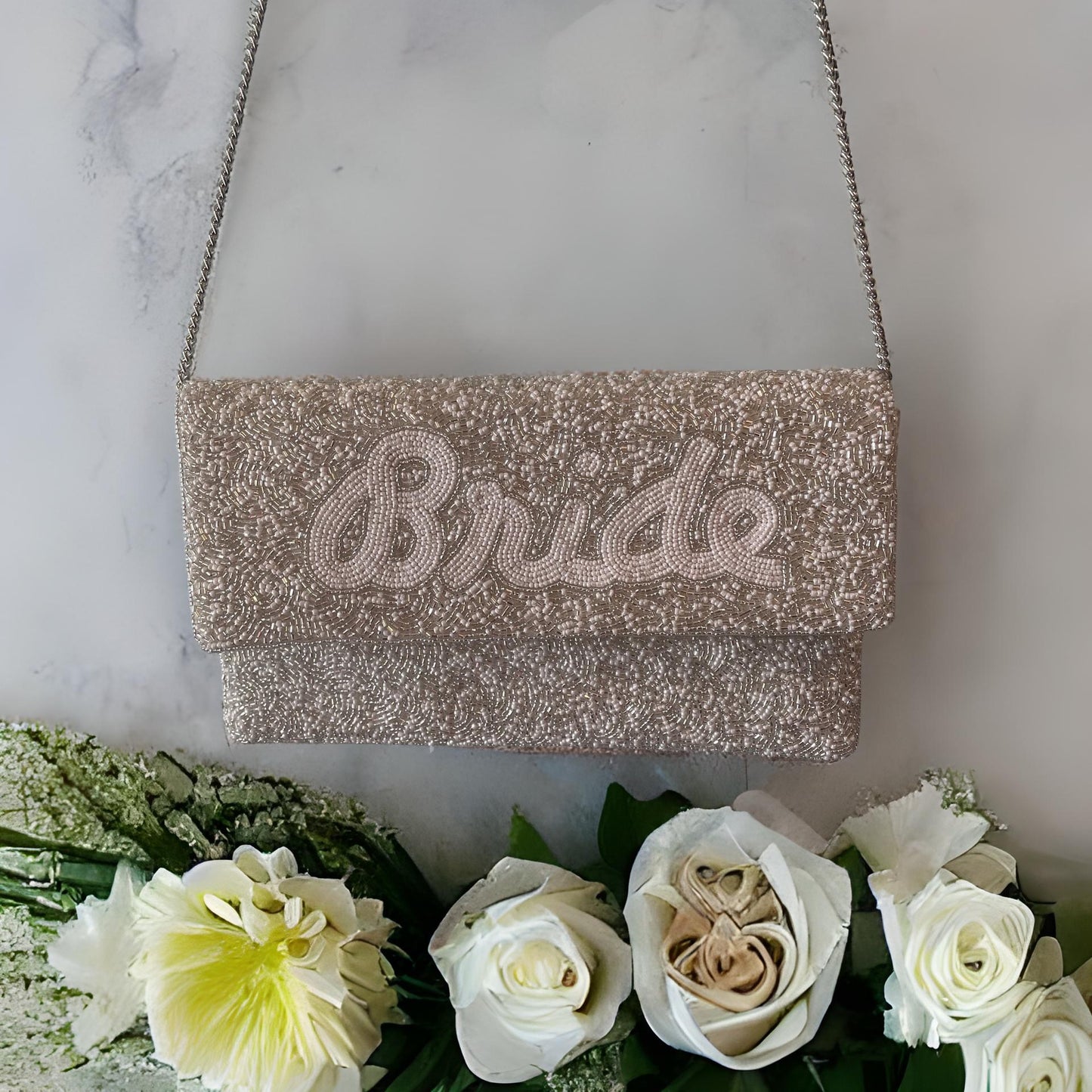 BRIDE SEED BEAD CROSS BODY BAG