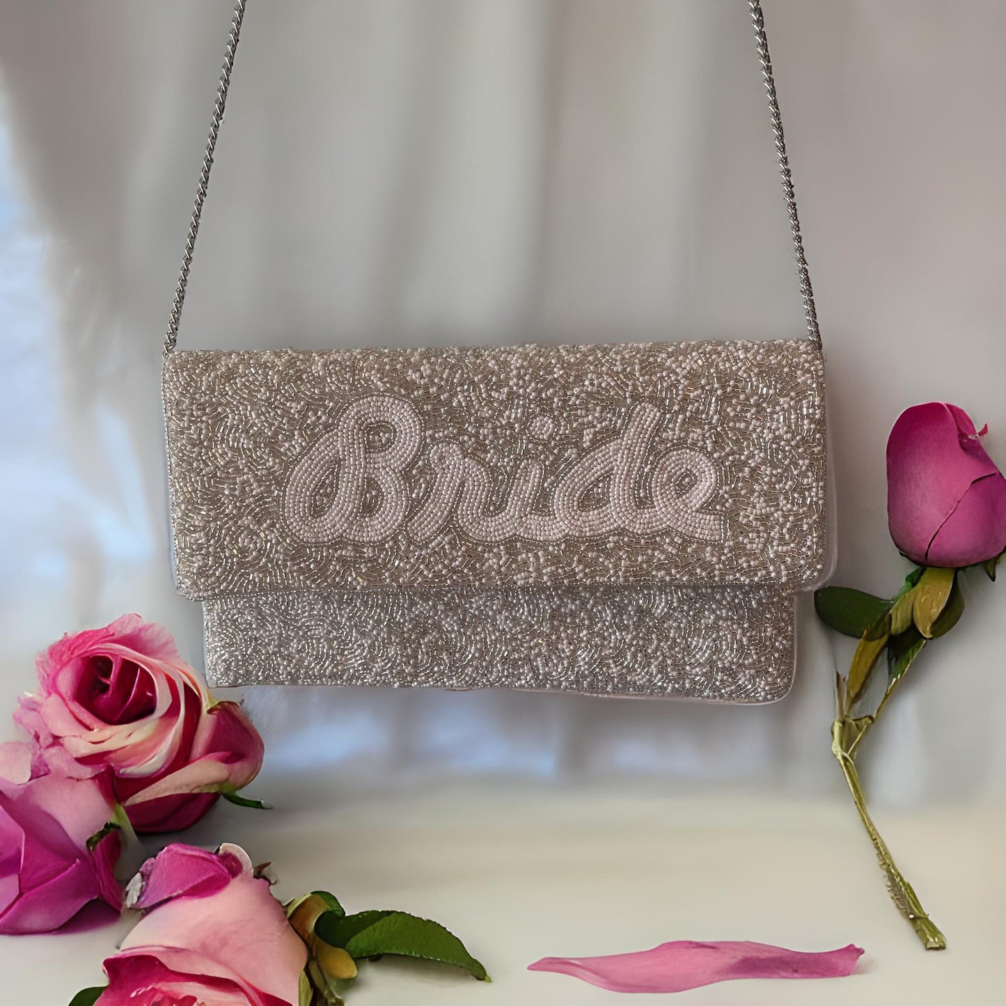 BRIDE SEED BEAD CROSS BODY BAG