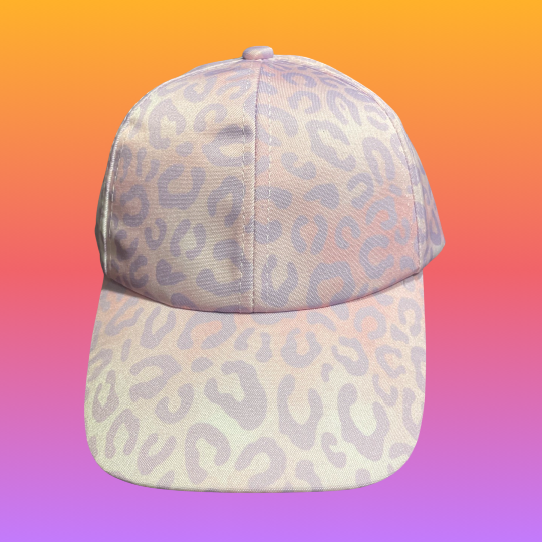 Girls Pink/Purple Leopard Hat