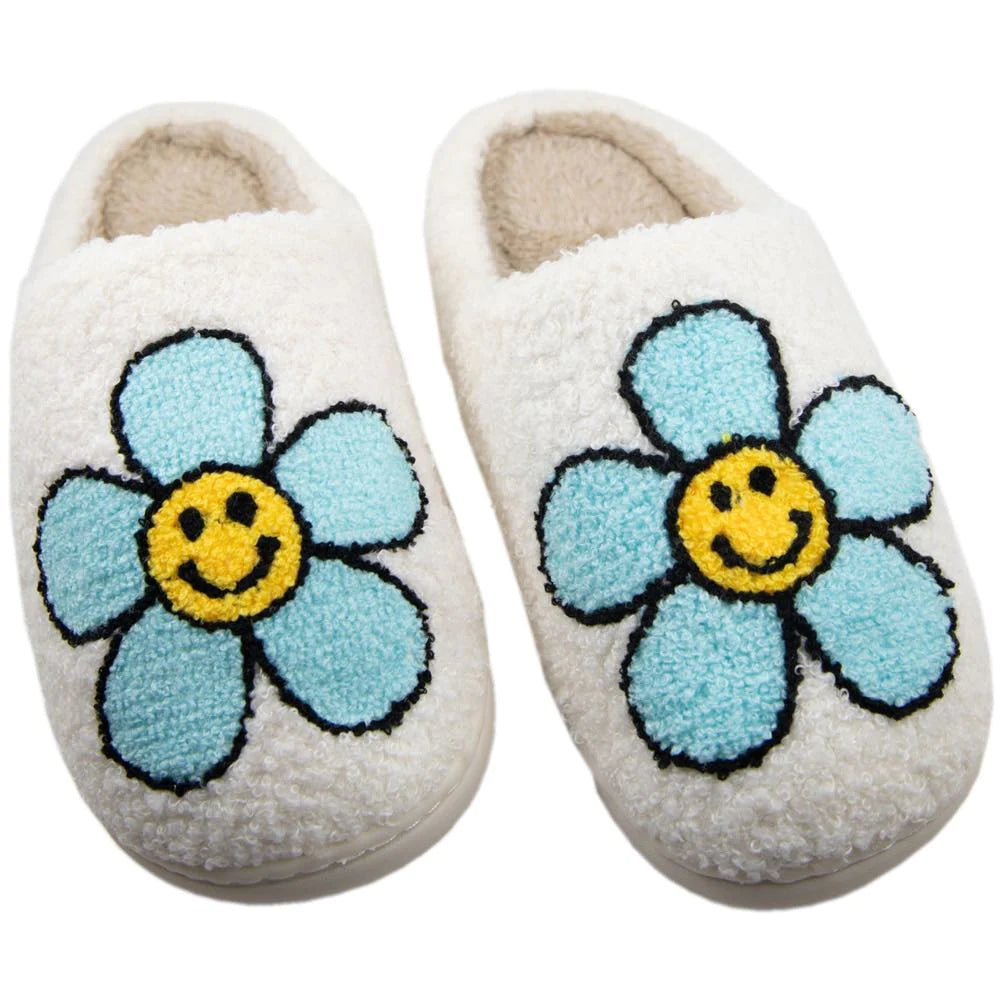 Katydid MINT DAISY HAPPY FACE SLIPPERS