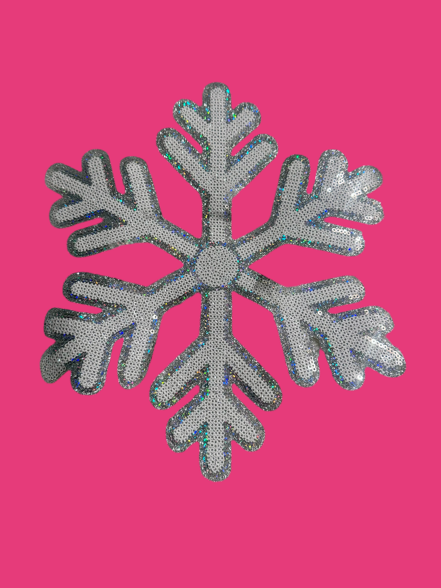 Sequin Patch, Sequin Snowflake Patch, 11 inch patch, Christmas Patch, Iron On Patch, Holiday Patch, DIY Patch, Sweatshirt Patch, Santa Patch, Sequin Patch, Glitter Patch