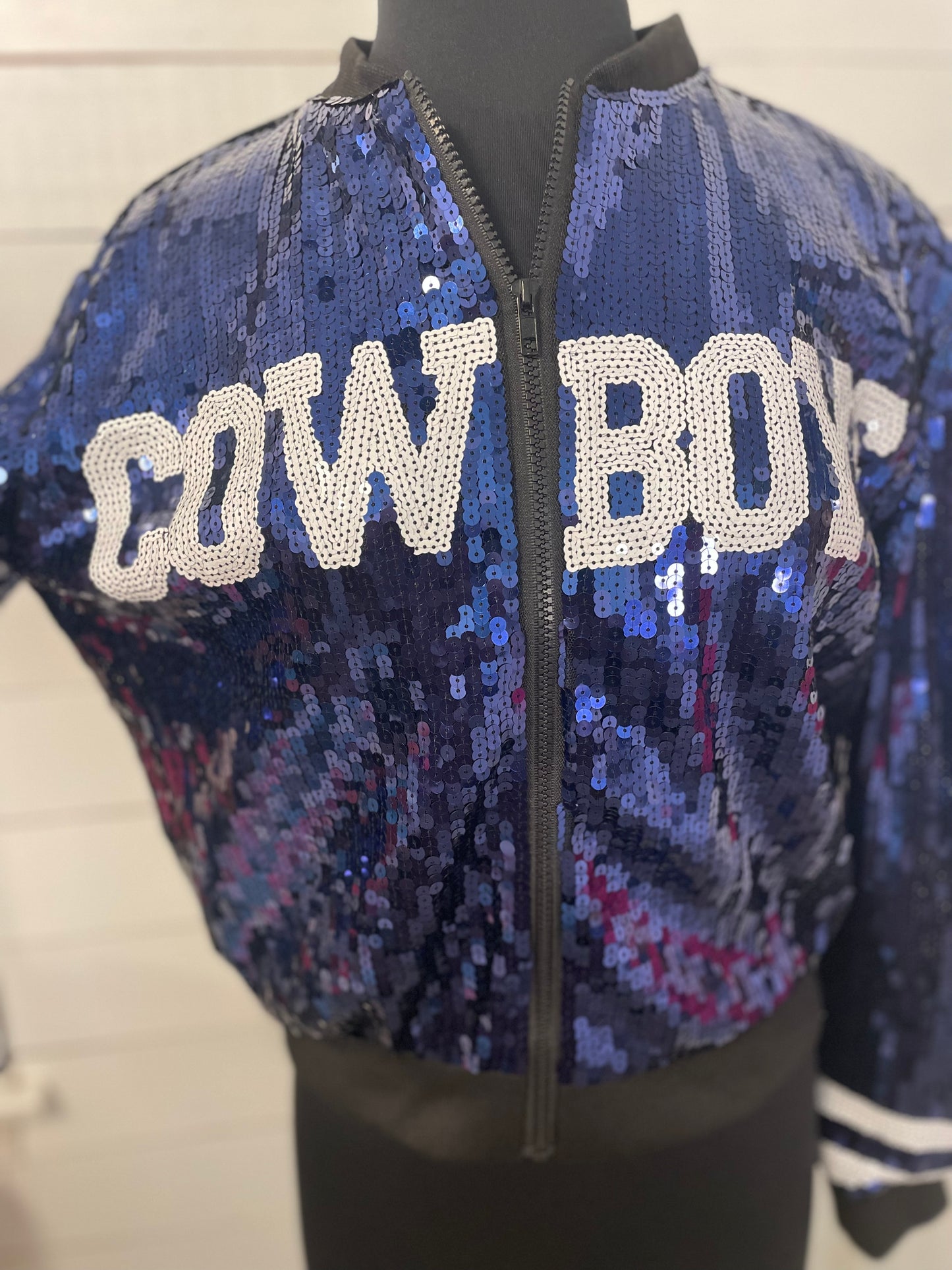 Cowboys Sequin Bomber Jacket, Game Day