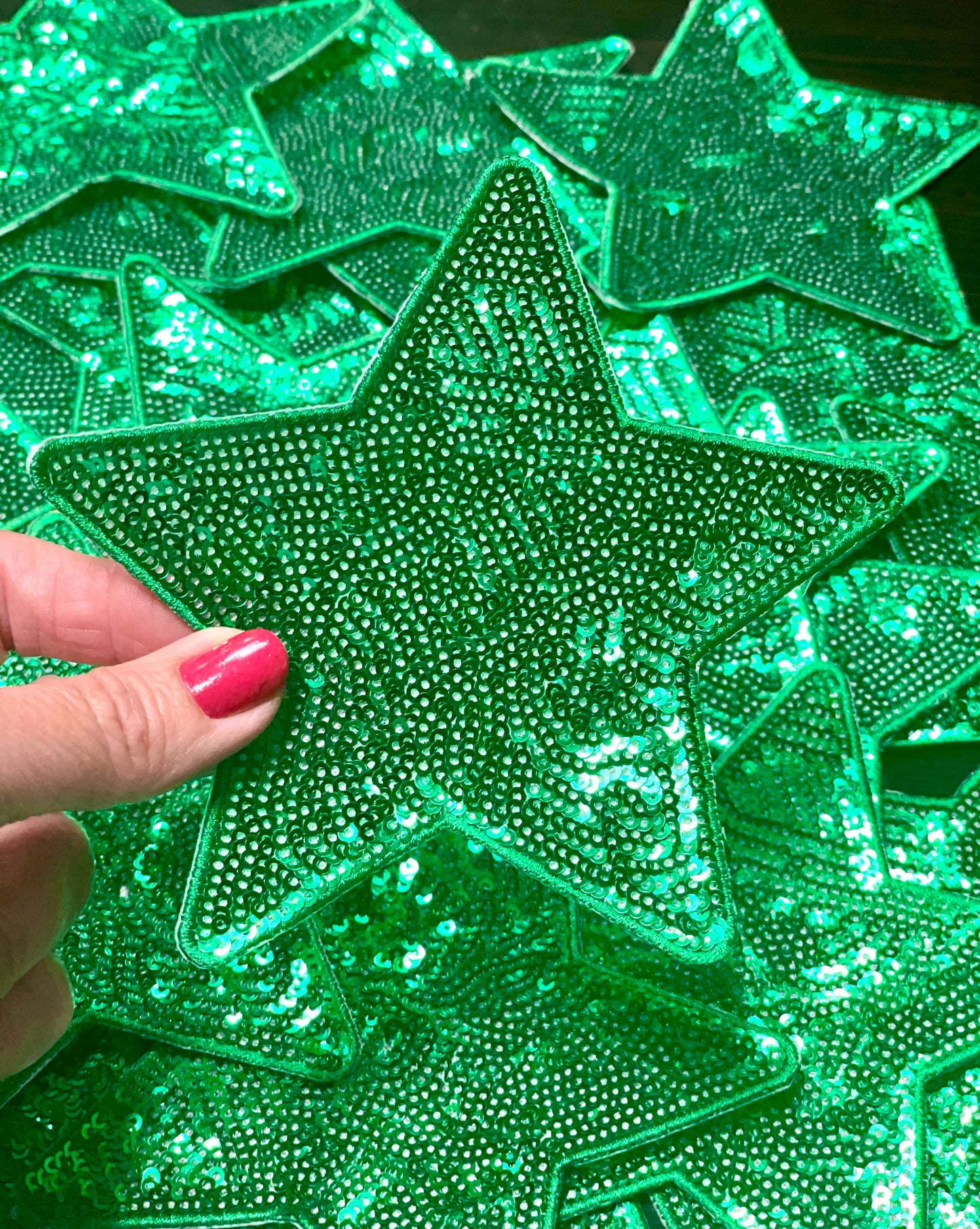 Star Patch, Sequin Star Patch, Kelly Green 5",Iron on Patch, DIY, Trucker Hat Patch, Preppy Patch, Patch for Hat, Sequin Star