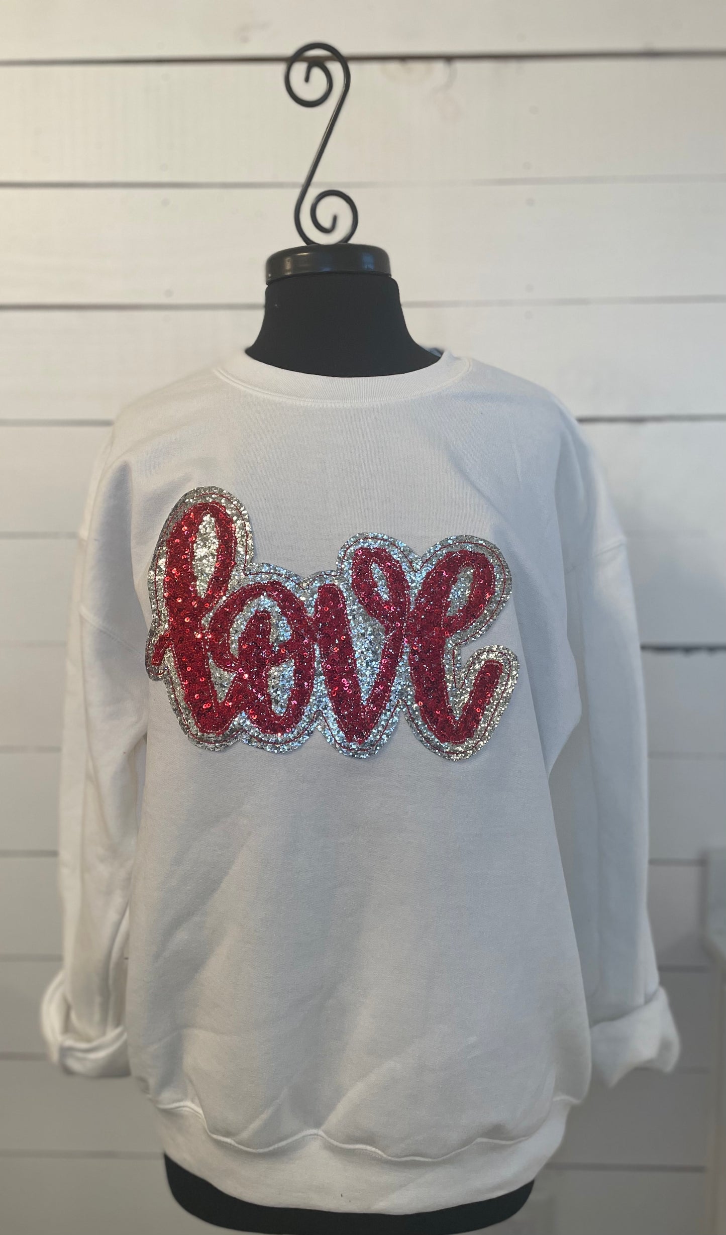 Valentines Sweatshirt, LOVE Double Stack Applique Sweatshirt - Hand Lettered Design