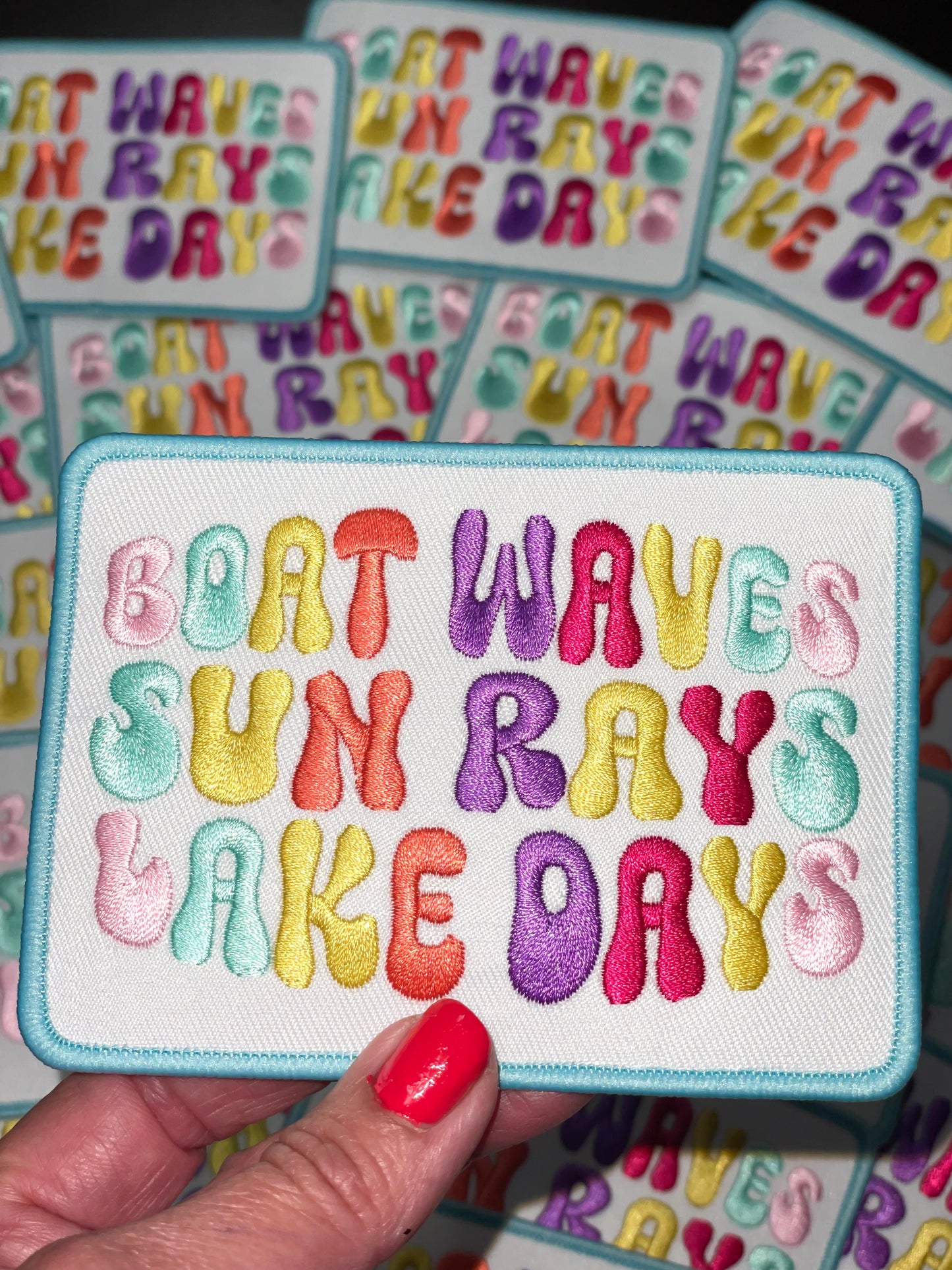 Boat Waves Sun Rays Lake Days Patch, Trucker Hat Patch, Trendy Patch, Patch For Hats, Summer Patch, Iron On Patch, DIY