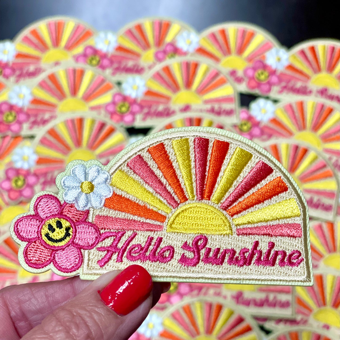 Hello Sunshine Patch, Trucker Hat Patch, Smiley Face Patch, Daisey Patch, Iron On Patch, Summer Patch, Preppy Patch, Cowgirl Patch, DIY