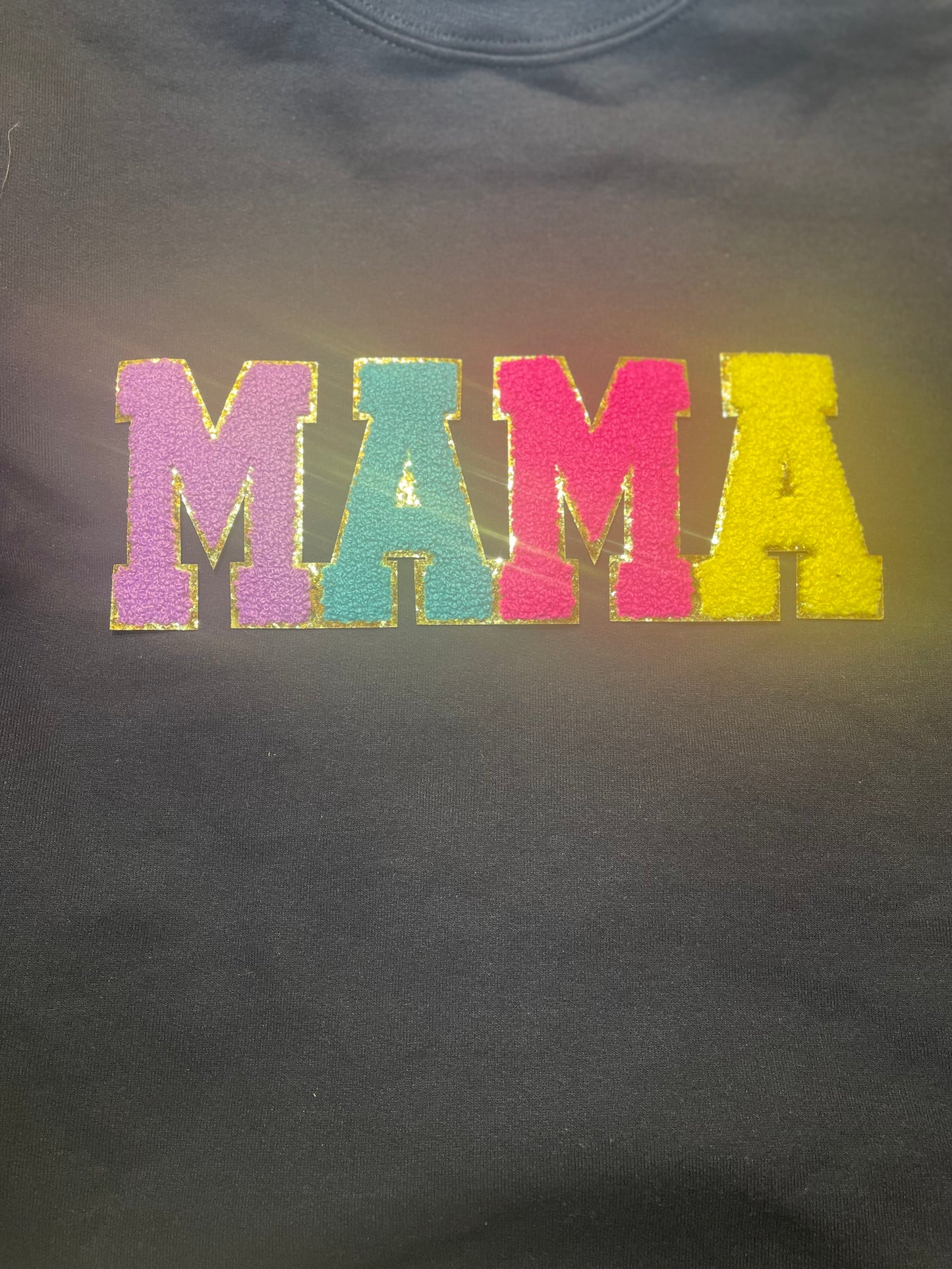 Mama Multicolor Chenille and Glitter Patch, Vibrant Multicolor Mama Patch , Iron on Patch, Mother’s Day DIY