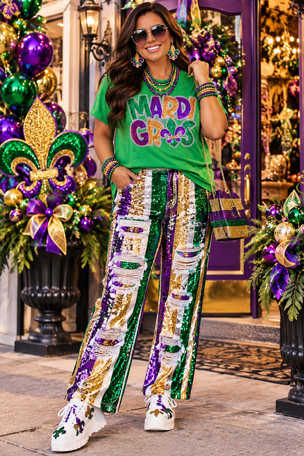 Mardi Gras Sequin Patch, Fleur de Lis Patch, DIY, Iron on Patches