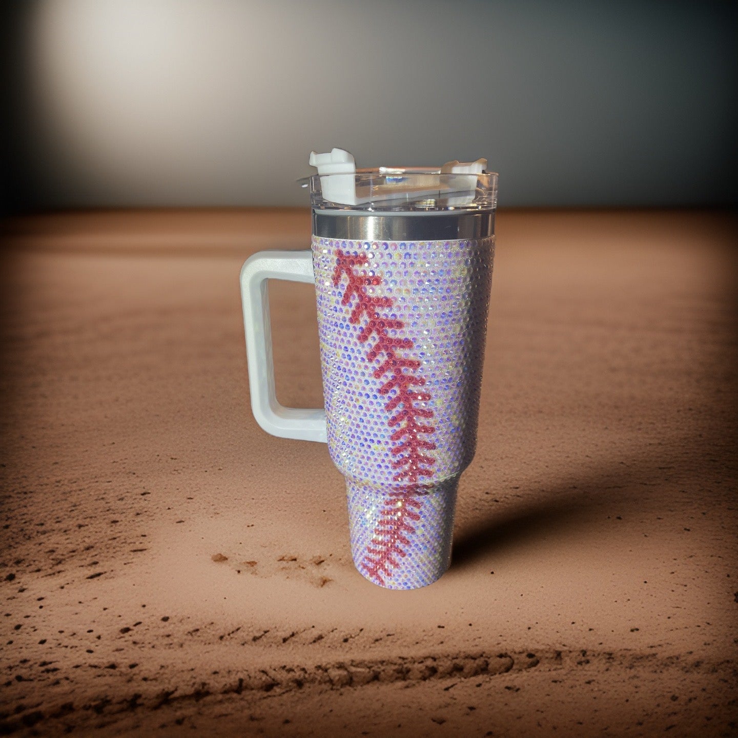 Baseball Bling Rhinestone Studded Tumblers 40Oz