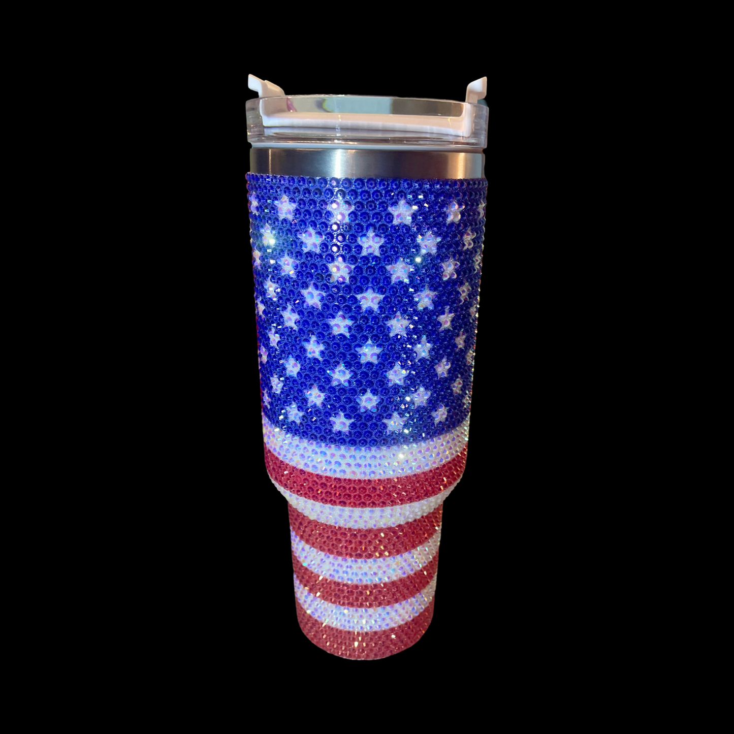 Bling American Flag Tumbler, Patriotic Tumbler, 4th of July Bling Tumbler, USA 40 oz Tumbler, Independence Day, Patriotic Day Tumbler,