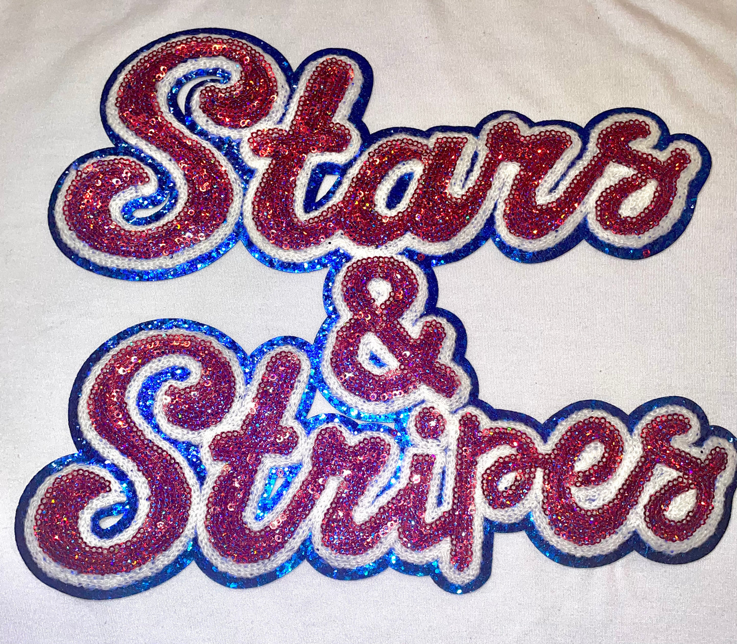 Stars and Stripes Patch, Patriotic Patch, Sequin Stars & Stripes Patch, Iron on Patch, DIY Patch, Lightweight Patch,