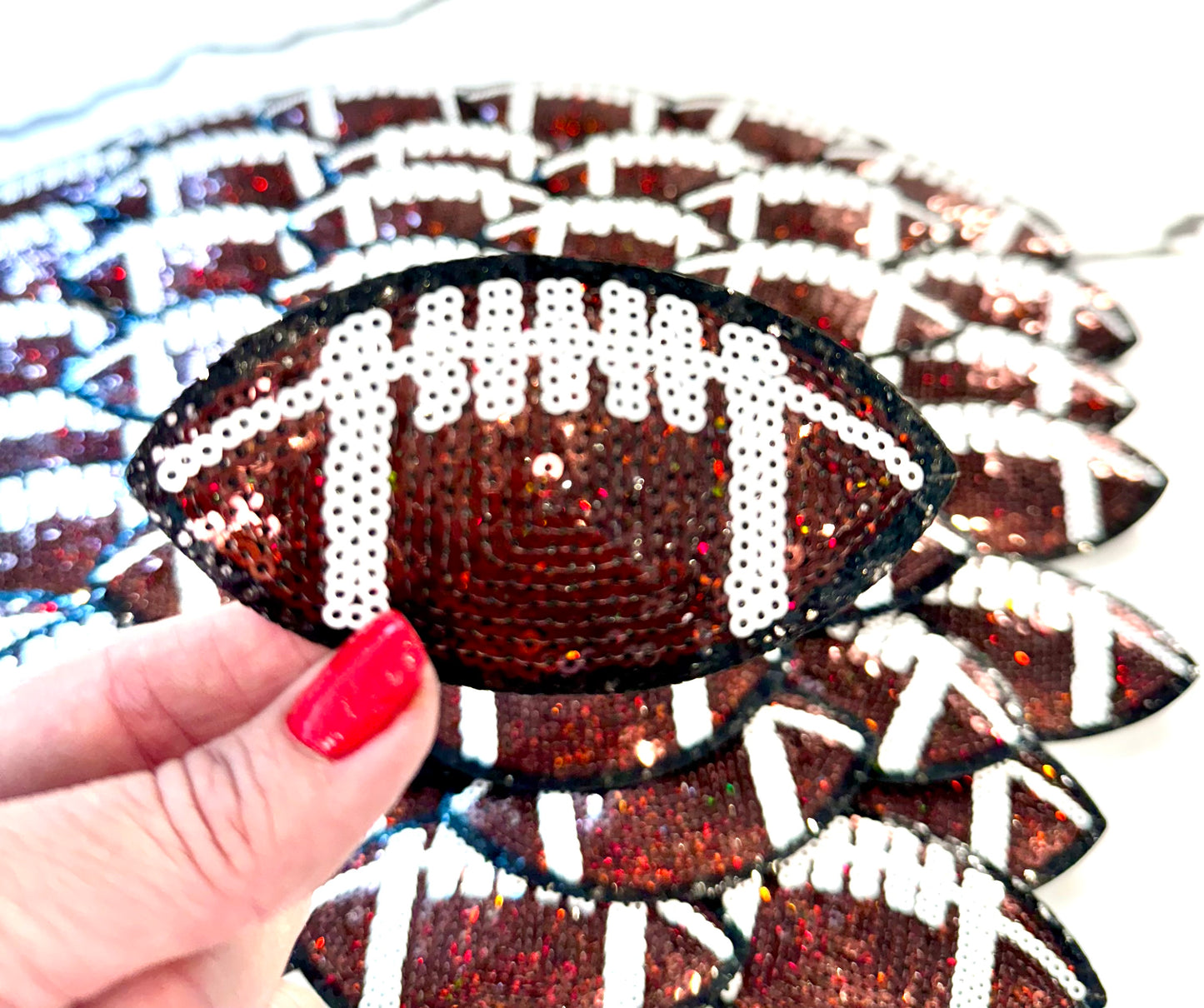 Sequin Football Patch, Sequin Patch, Football Patch, Trucker Hat Patch, Iron On Patch, Game Day Patch, Sports Patch, DIY Patch, Patch for Hat