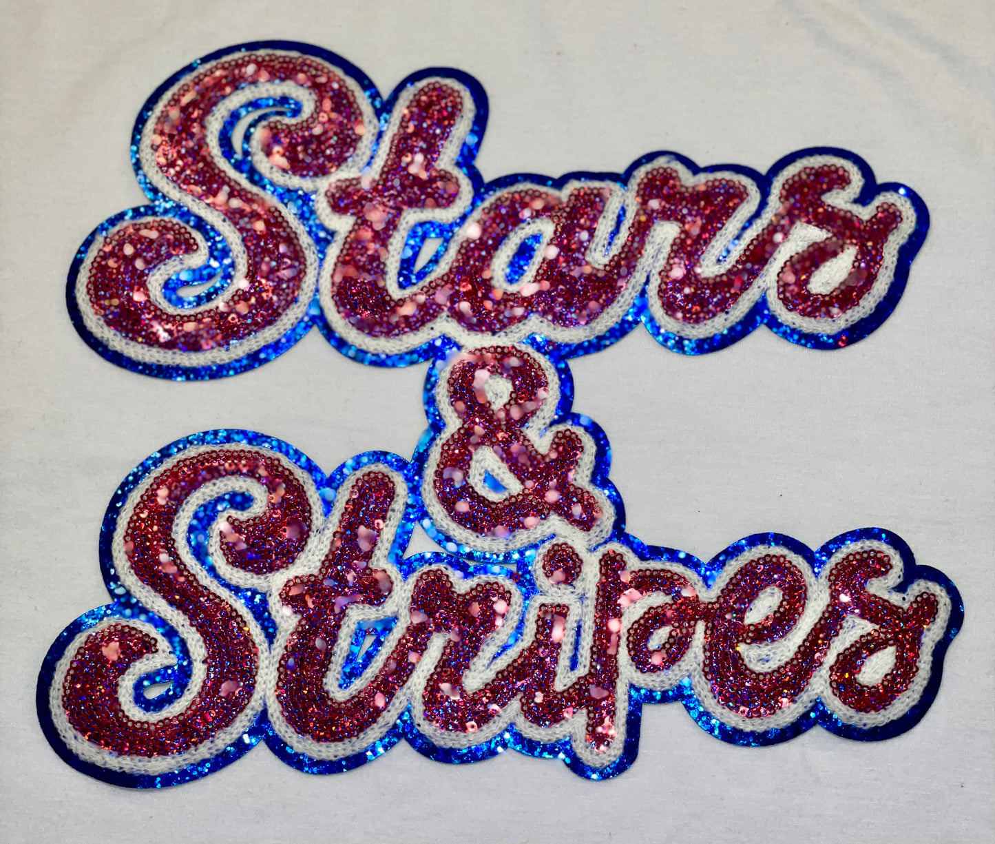 Stars and Stripes Patch, Patriotic Patch, Sequin Stars & Stripes Patch, Iron on Patch, DIY Patch, Lightweight Patch,