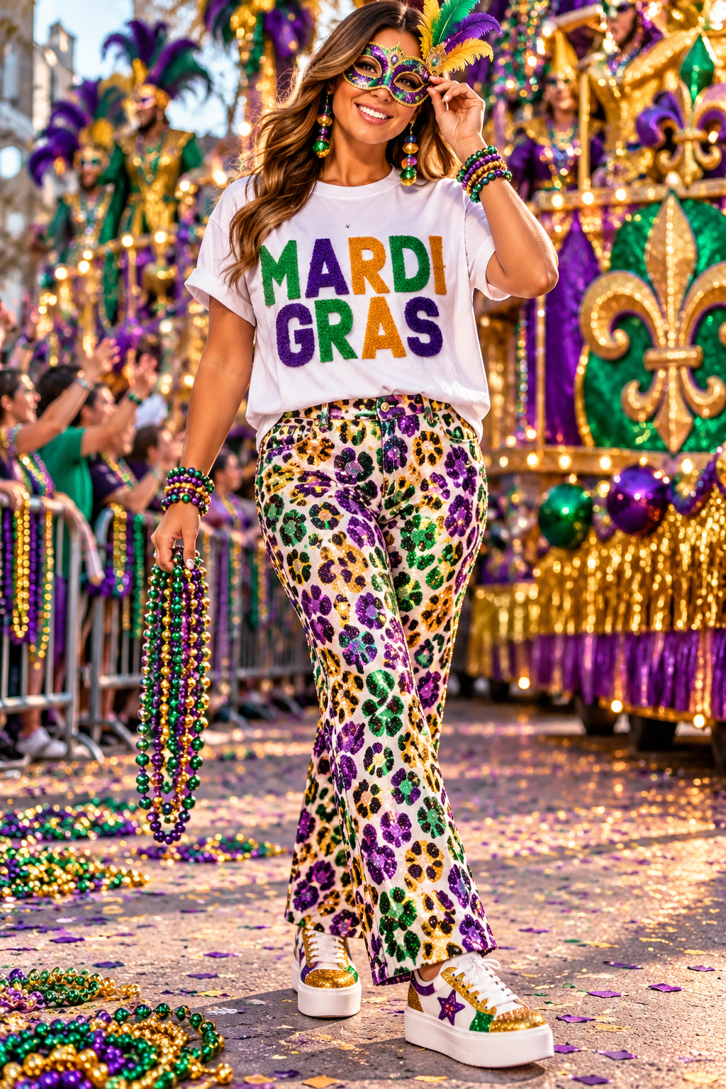 Mardi Gras Fluffy Patch, Iron on Patches, DIY