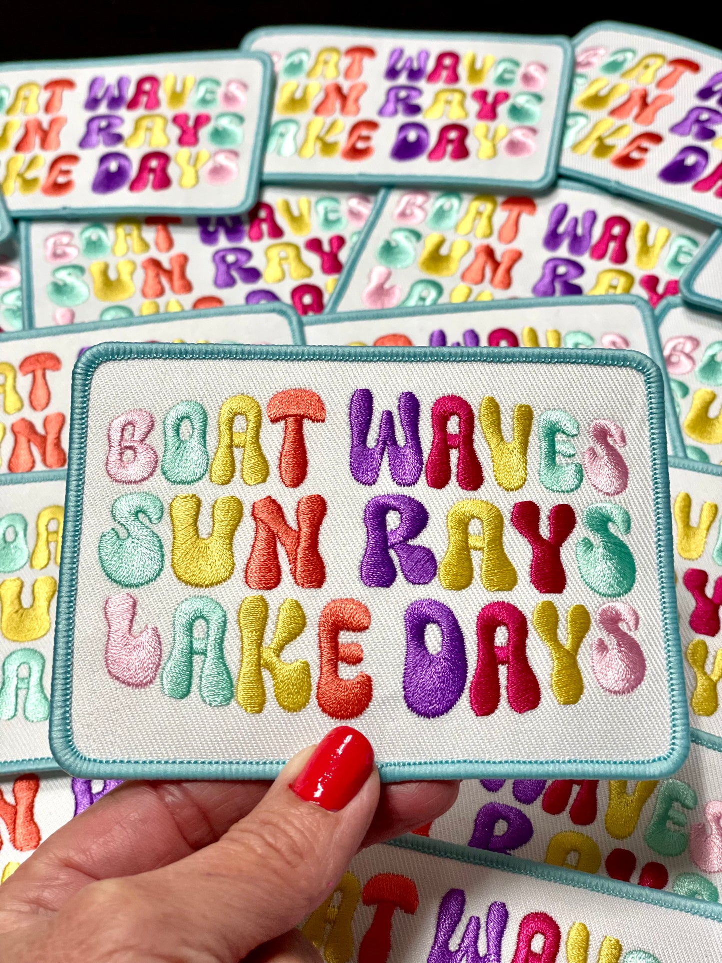 Boat Waves Sun Rays Lake Days Patch, Trucker Hat Patch, Trendy Patch, Patch For Hats, Summer Patch, Iron On Patch, DIY