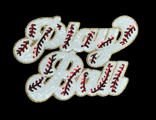 Baseball Patch, 11" Patch, Sequin Play Ball Patch, Baseball Patch, Iron on Patch, Glitter Patch, DIY Patch, Baseball Mom, Dad, Coach ....