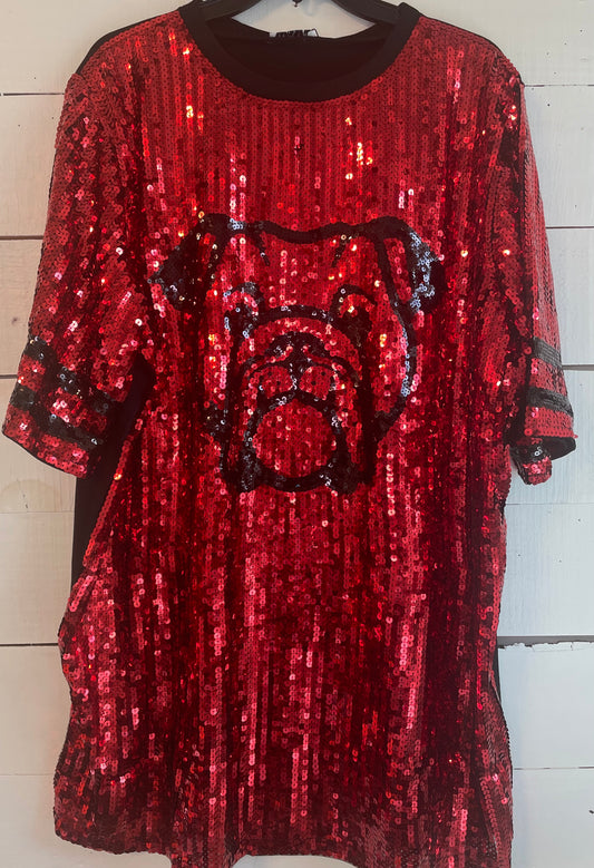 Georgia Bulldawgs Sequin Dress , Plus Size, Game Day