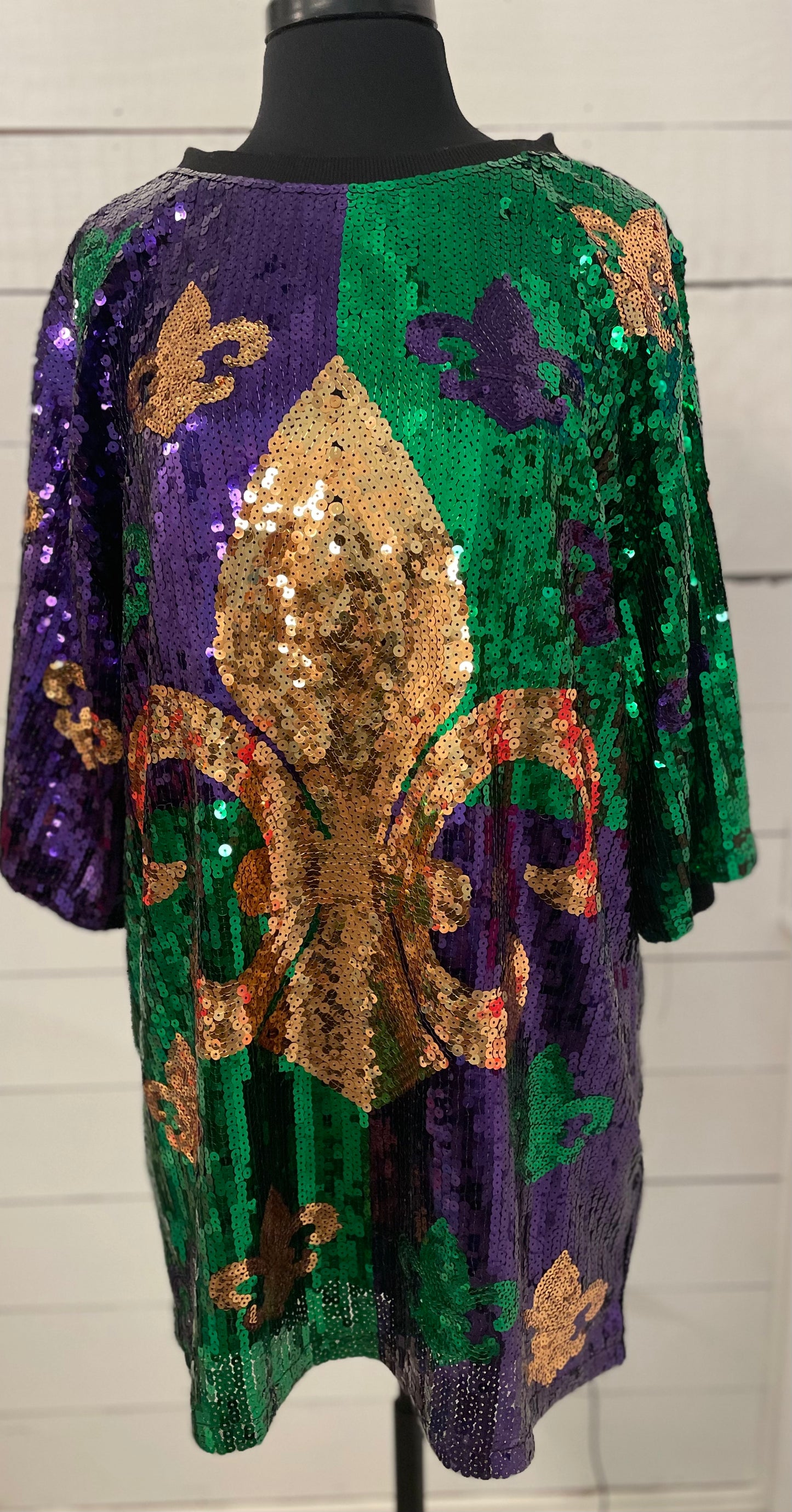 Mardi Gras Sequin Fleur De Lis Dress, Mardi Gras Party Dress, Sequin Dress