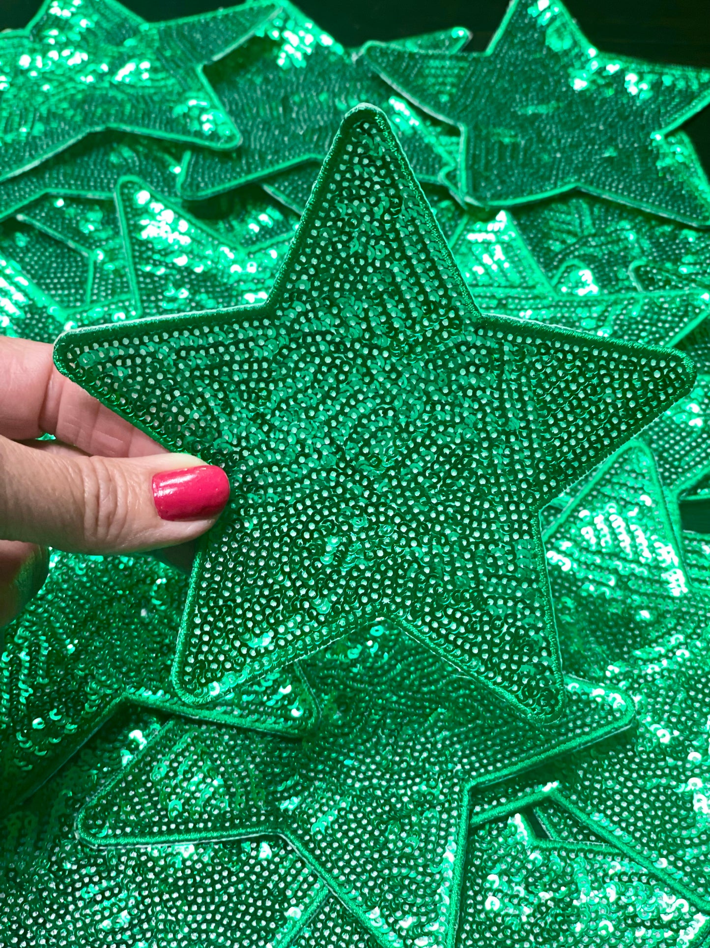 Star Patch, Sequin Star Patch, Kelly Green 5",Iron on Patch, DIY, Trucker Hat Patch, Preppy Patch, Patch for Hat, Sequin Star