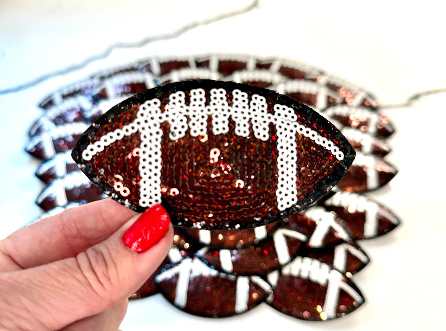 Sequin Football Patch, Sequin Patch, Football Patch, Trucker Hat Patch, Iron On Patch, Game Day Patch, Sports Patch, DIY Patch, Patch for Hat