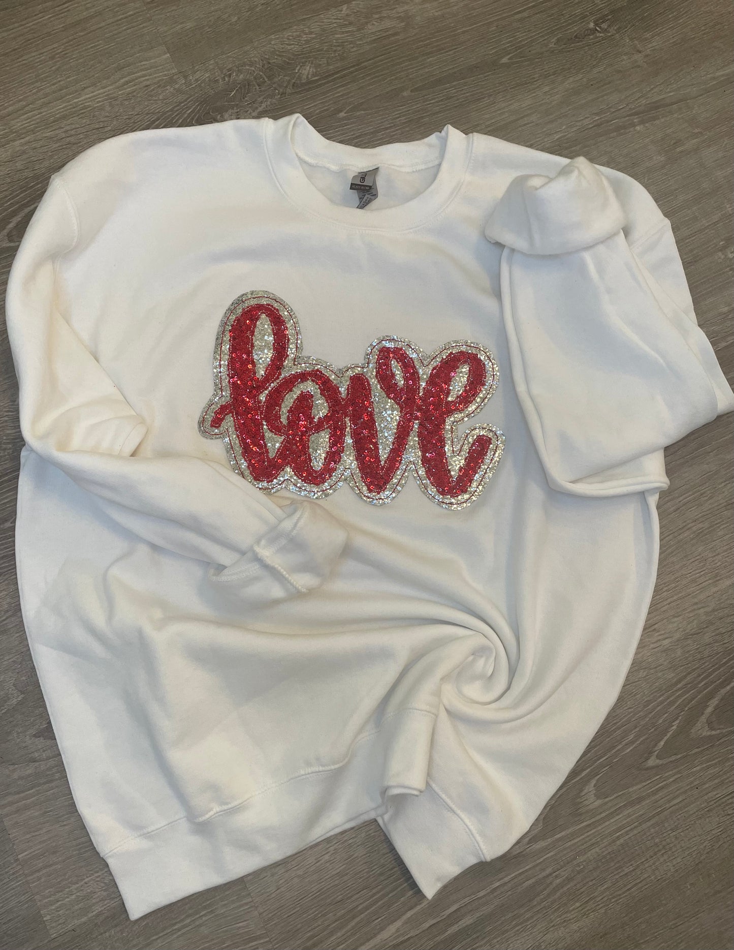 Valentines Sweatshirt, LOVE Double Stack Applique Sweatshirt - Hand Lettered Design