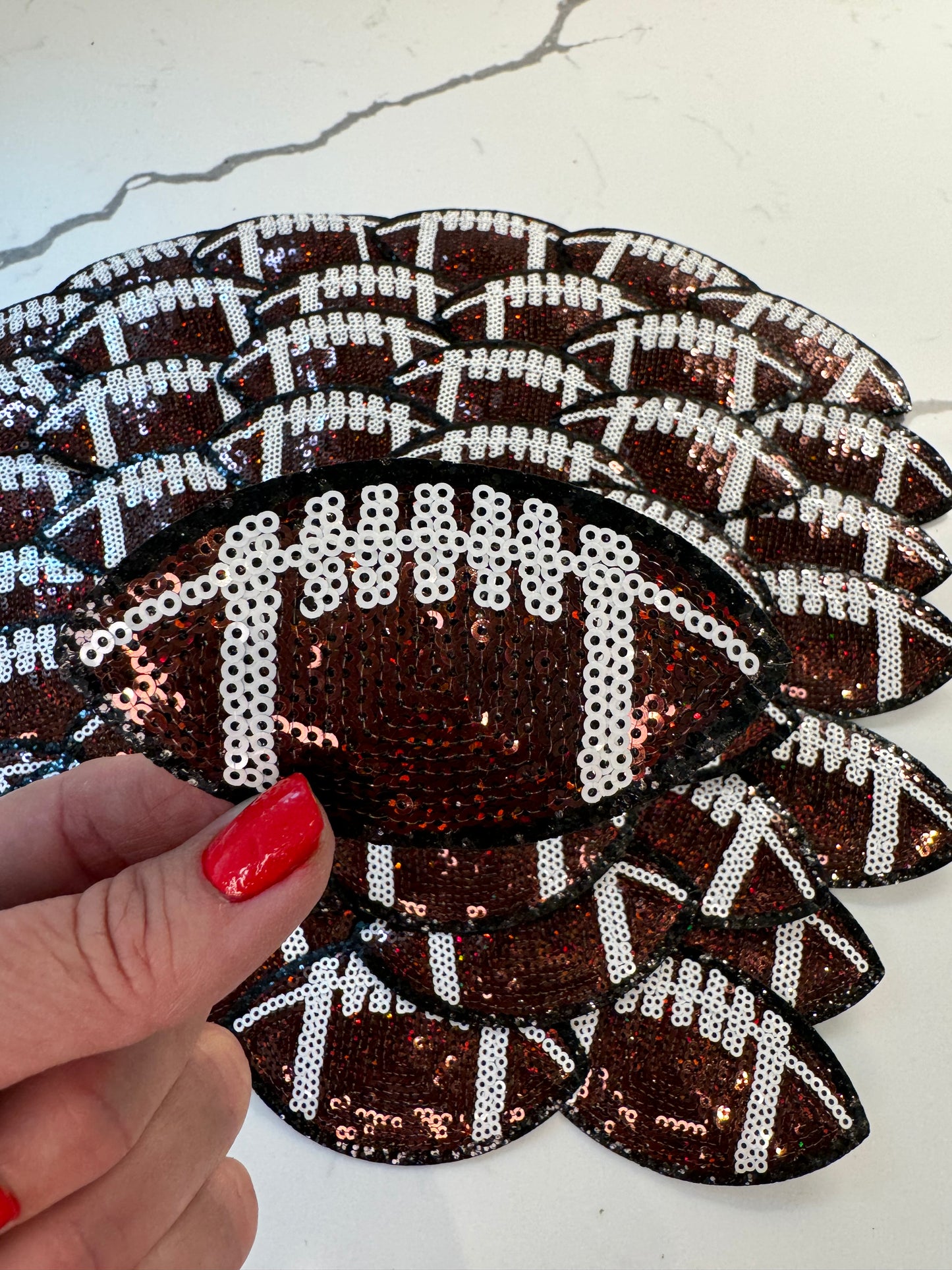 Sequin Football Patch, Sequin Patch, Football Patch, Trucker Hat Patch, Iron On Patch, Game Day Patch, Sports Patch, DIY Patch, Patch for Hat