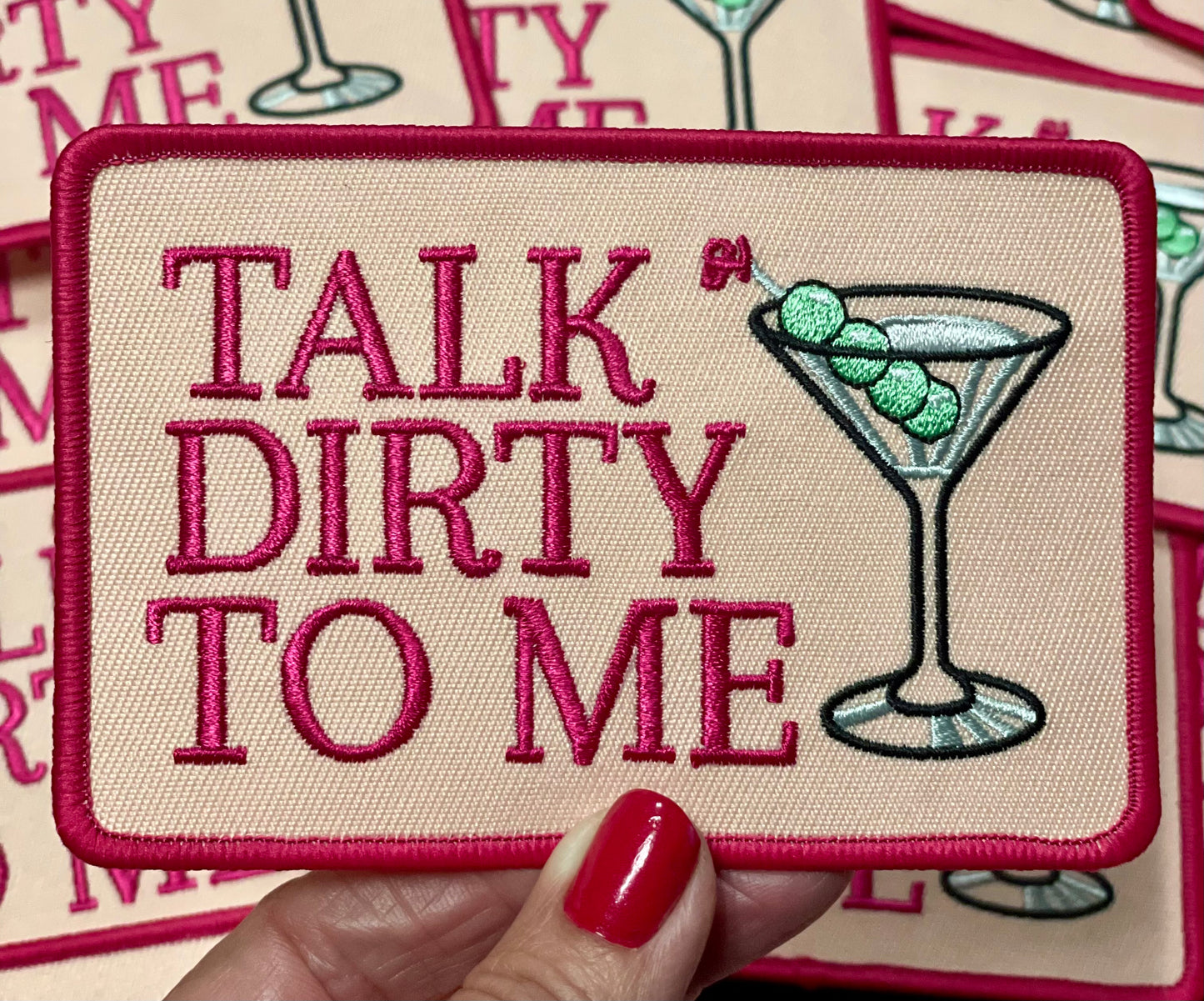 Talk Dirty to Me Patch, Trucker Hat Patch, Martini Patch, Pink Preppy Patch, Trendy Patch, Boujee Patch